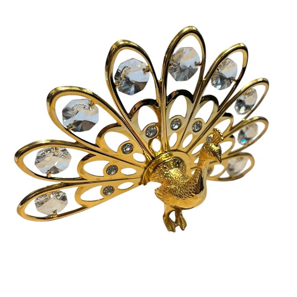 Swarovski Gold Plated Crystal Peacock Ornament By Crystal‎ Temptations figurine - Picture 10 of 10